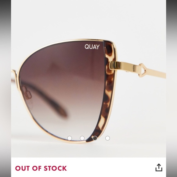 Quay Australia Glow Up Cat-Eye Sunglasses Gold Tortoiseshell NWT main image 12